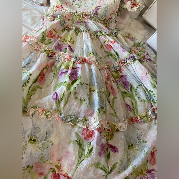 NEEDLE & THREAD Iris Bloom Cotton Smocked Kids Dress. - Picture 8 of 14